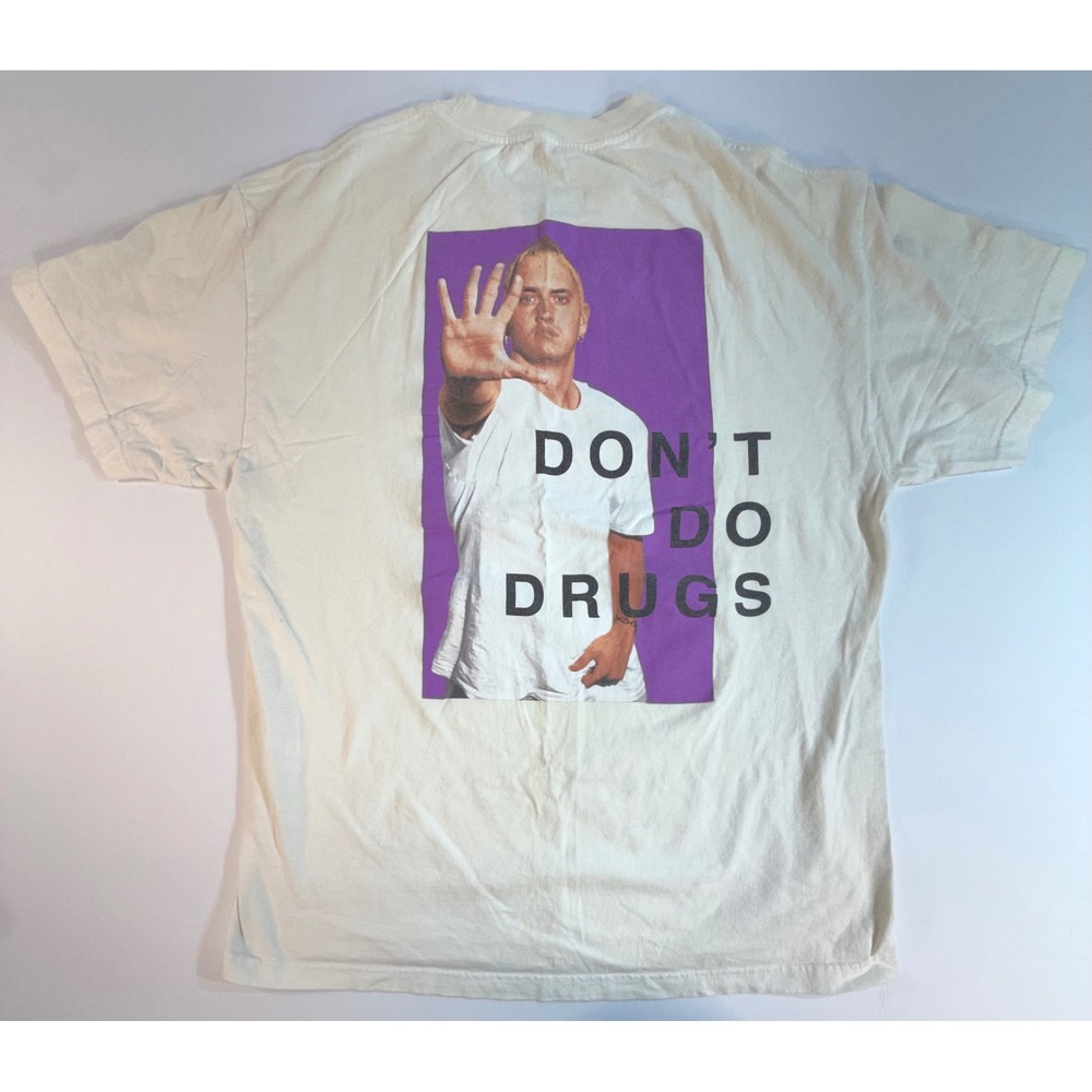 Eminem Slim Shady XX Anniversary Don't Do Drugs PSA T-Shirt XL Cream